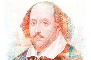 Bust drawing of William Shakespeare