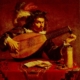 Oil Painting of Man Playing Lute